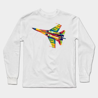 SU-35 Flanker in Pop Art Long Sleeve T-Shirt